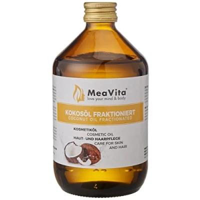 Imagen de Aceite de coco MeaVita fraccionado, 1 paquete (1 x 500 ml) en botella vidrio incl. bomba