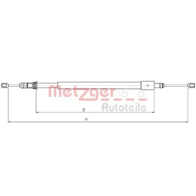 Imagen de METZGER 10.4578 Cable de Freno Mano Atrás derecha 1545/1275 Discos COFLE CITROËN: Xsara Hatchback, Coupé, Familiar