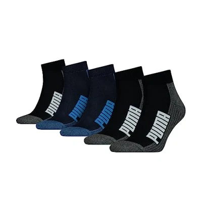 Imagen de PUMA Quarter Calcetines, Azul/Black, 43 46 (Pack de 5) Unisex Adulto