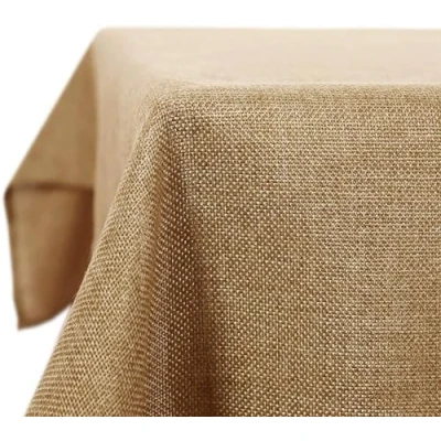 Imagen de Deconovo Mantel Rectangular Antimanchas Deco Impermeable Efecto Lino para Cocina, 150 x 300 cm, Color marrón