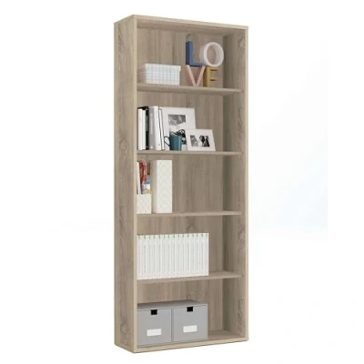Imagen de MUEBLES PITARCH Librería de Oficina o Despacho con 4 Estantes, Salón, Roble Cambrian, 196,5x75,5x33cm (alto x ancho fondo) Básica, Elegante y Resistente, Colección