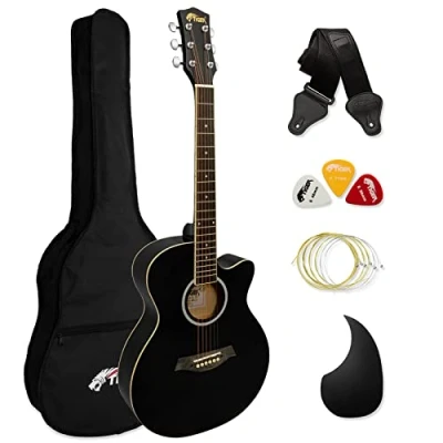 Imagen de TIGER ACG1 BK34 guitarra acústica de tamaño 3/4, con cuerdas acero para mayores 9 años Negro
