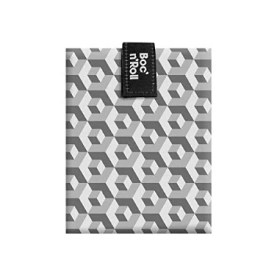 Imagen de Roll&#039;eat ® Bolsa Merienda, Porta Bocadillos con Envoltorio Reutilizable, Alimentos Ecológico sin BPA, de Tela, Color Negro Boc&#039;n&#039;Roll Tiles