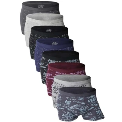 Imagen de YOULEHE Calzoncillos tipo bóxer para hombre, de bambú, suaves, transpirables, paquete múltiple, U018 (7 unidades, negro, piernas largas), XL