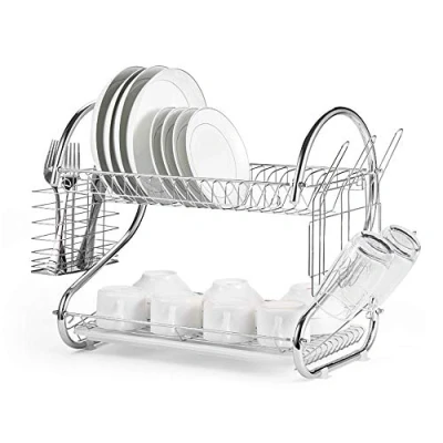 Imagen de Turefans 2 Niveles, Escurreplatos, escurridor de Platos, Acero Inoxidable Cromado