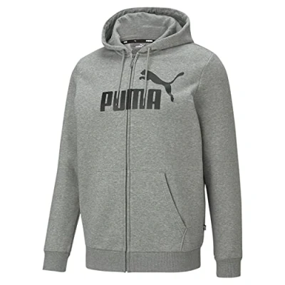 Imagen de Puma BIG LOGO Hoodie Sudadera con cremallera, Hombre, Talla: Small, Medium gray heather
