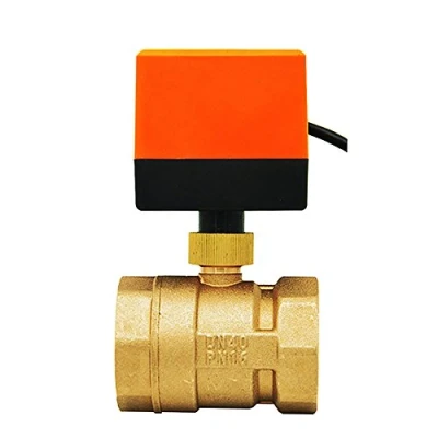 Imagen de Valvula bola esfera motorizada DN15 DN20 DN25 DN32 DN40 DN50 AC220V AC24V DC12V 2 vias laton calefaccion suelo climatizacion