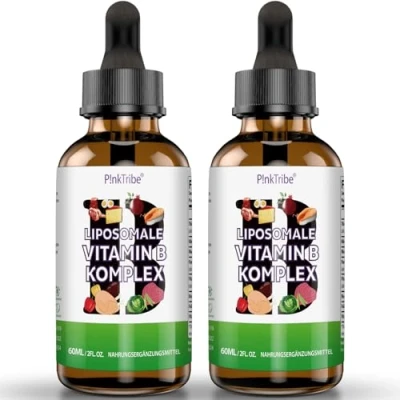Imagen de Vitamina B Complex Liposomal Complejo de Vitaminas en Forma Líquida Alta Dosis con las 8 B, Sin Aditivos, 60 ml (Paquete 2)