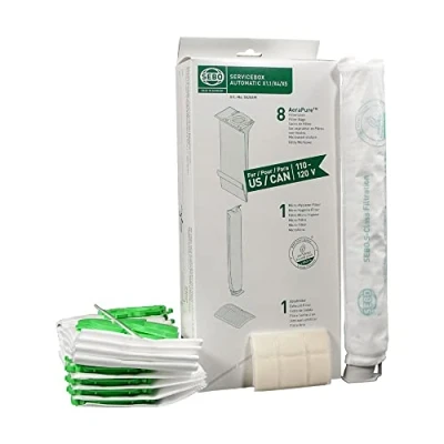 Imagen de SEBO 5828ER Caja de servicio para aspiradoras X1 X5, incluye 8 bolsas aspiradora filtro, filtro escape, microfiltro electrostático y tira sellado, color verde