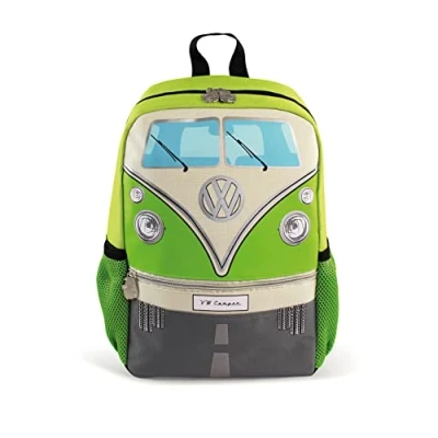 Imagen de BRISA VW Collection Mochila de senderismo infantil Volkswagen T1 Camper Bus (15L/Pequeña/Frente del Bus/Verde)