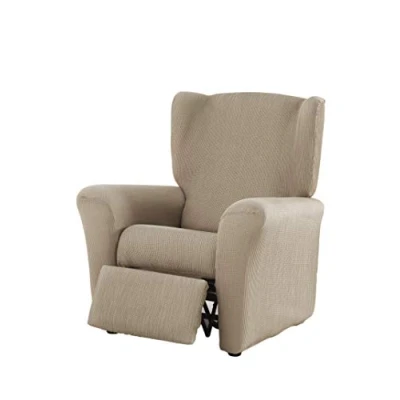Imagen de Estoralis Berta Funda Sillon de Diseño Moderno Tejido Elastico Lino para Relax 70 a 90 cm. Protector Adaptable Todo Tipo Sillones