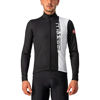 Imagen de CASTELLI Traguardo Jersey FZ Sudadera para Hombre, Negro Claro y Blanco, XS