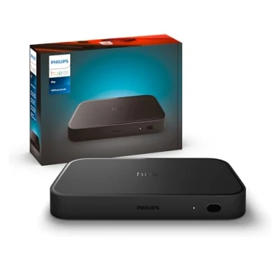 Imagen de Philips Hue Play HDMI Sync Box 8K Sincroniza hasta 10 Luces con Tus Videojuegos, películas y música Requiere Bridge Admite Dolby Vision HDR10+ Controla la aplicación