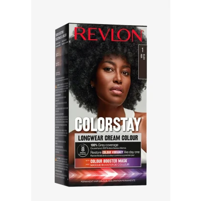 Imagen de Revlon Colorstay Tinte Pelo Mujer, Coloración Permanente de larga duración, Incluye mascarilla potenciadora del color, Hasta 8 semanas Tono 1 Negro
