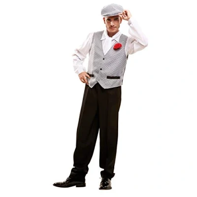 Imagen de My Other Me 202330 Traje regional madrileño/a Abrigo de disfraz, ajedrez, color blanco, negro y gris, Estandar (Viving Costumes MOM02330)