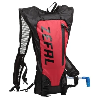 Imagen de Zéfal Z Hydro Race Mochila de hidratación Ligera y Minimalista + Bolsa Agua incluida, para Bicicleta, Running, Trail Senderismo, Unisex Adulto, Negro Rojo, 1 L 1,5