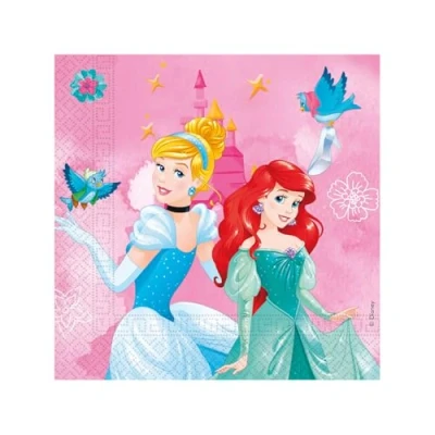 Imagen de Procos Tovaglioli Carta FSC Disney Princess Live Your Story (33x33cm, Doppio Velo), 20 pezzi Princesa Folat Servilletas 33x33cm Piezas, Multicolor, 33 x cm (93849P)
