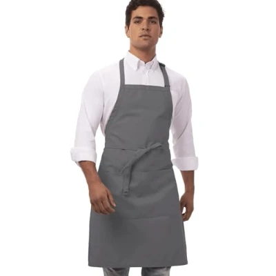 Imagen de Colour by Chef Works B192 Delantal ajustable con babero, color gris