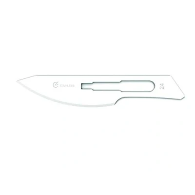 Imagen de GIMA Cuchilla desechable estéril, de acero inoxidable, n. 24, paquete 100, 27028