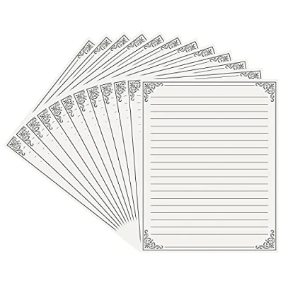 Imagen de Belle Vous Set Papel Vintage para Escribir (Pack de 48) 28 x 21,5 cm Antiguo Tamaño Carta con Líneas Crema Cartas, Manualidades, Invitaciones, Poemas y Más