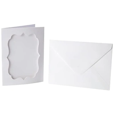 Imagen de Papermania Tarjetas y Sobres de 300 g/m² (20,3 x 15,24 cm, g/m²), Color Blanco