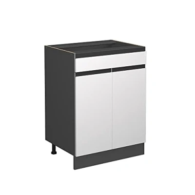 Imagen de Vicco Mueble bajo de Cocina R Line, Blanco/Antracita, 60 cm En Forma J, con cajón, sin encimera