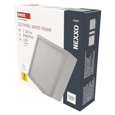 Imagen de EMOS Panel LED de 12,5 W, plafón cuadrado 1100 lm, lámpara pared 17 x cm, equivalente a una bombilla 75 color luz blanco neutro 4000 K, incluye controlador LED, duración la
