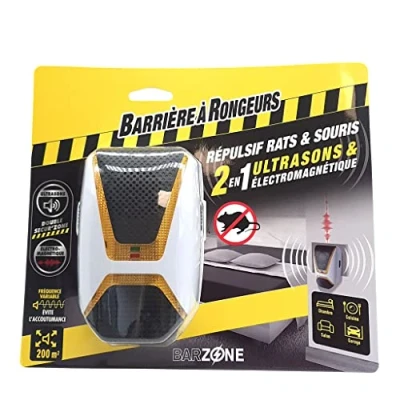 Imagen de BARRIERE A RONGEURS Barrera de Rodadura Repelente ultrasónico y electromagnético para Ratas Ratones Blister 1 Dispositivo, Nicht Zutreffend