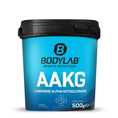 Imagen de Bodylab24 AAKG Arginina Alfa Ketoglutarato 500g polvo en una proporción de 2:1, suplemento pre entrenamiento, sin sabor, azúcar