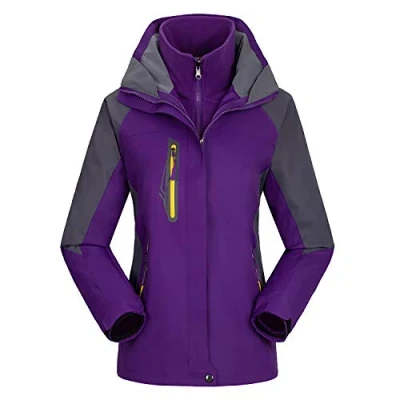 Imagen de Comcrib Chaqueta 3 en 1 para Mujer Funcional Impermeable Resistente al Viento Deportiva Senderismo con Capucha