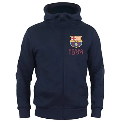 Imagen de FC Barcelona Sudadera Oficial con Capucha y Cierre de Cremallera para niño Forro Polar 6 7 años