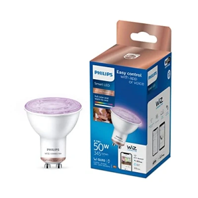 Imagen de Bombilla inteligente Philips Smart LED, 4,7W GU10, Luz Blanca y de Colores, Wi Fi, Con tecnología SpaceSense