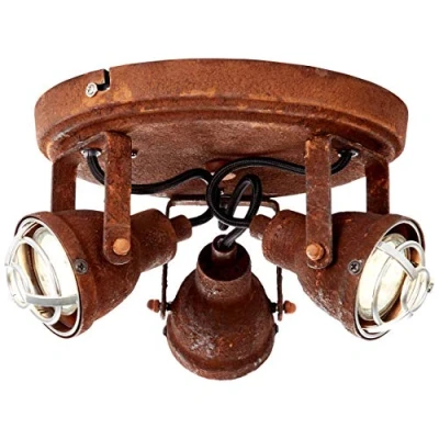 Imagen de Brilliant Lámpara de techo Bente oxidada, con 3 bombillas