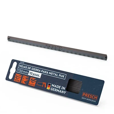 Imagen de Presch Hoja de sierra metal PUK 150mm 10pcs Hojas originales para sierras manuales metales no ferrosos (cobre), aceros inoxidables