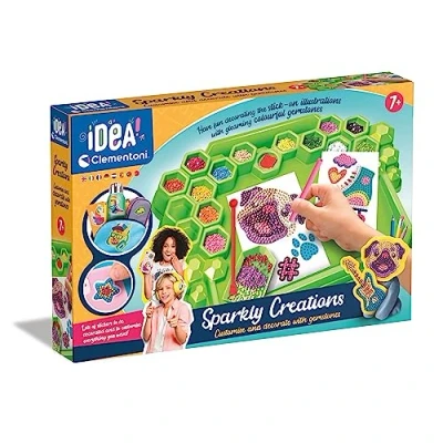Imagen de Clementoni Idea Pegatinas 3D brillantes Gem Kit de diamantes Juguete creativo para niños a partir 7 años Set regalo (18716)