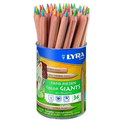 Imagen de LYRA Color Giants Nature Mina 4 Colores, Lápices de colores Bote 36 unidades