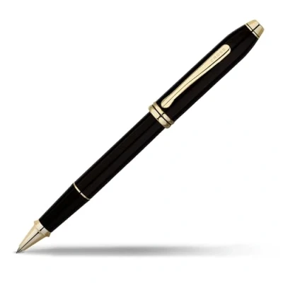Imagen de Cross Townsend Bolígrafo Tinta Gel, Laca Negra/Chapado en oro de 23 KT