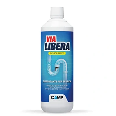 Imagen de CAMP VIA LIBERA Desatascador Tuberias Para Desagües Domésticos, Duchas y aseos, Elimina atascos malos olores, 1lt