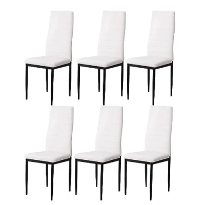 Imagen de Pack de 6 Sillas Comedor y Salón Modernas Cómodas Tapizadas en Color Blanco Modelo Serenity
