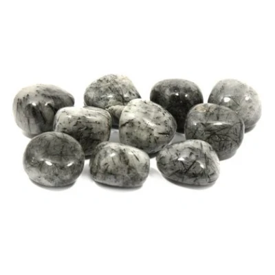 Imagen de Tourmalinated Quartz Tumble Stone (20 25mm) Single
