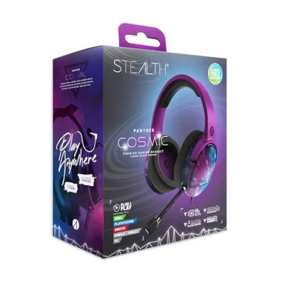 Imagen de Stealth Panther Plasma Blue Auriculares Gaming Over Ear compatibles con PS4/PS5, Xbox, Switch, PC micrófono Flexible, Jack de 3.5mm, Cable 1.5m, Ligero, cómodo y Duradero