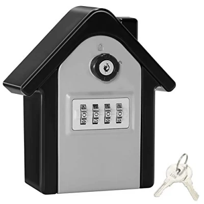 Imagen de Caja Seguridad Llaves Grande Combinacion Key Safe Box with 4 Dígitos Código, Almacenamiento Seguro para Guarda Pared Exterior, Casa, Garaje, Escuela
