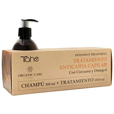 Imagen de Tahe Organic Care Pack Anticaída Capilar Intensive Champú para la caída + Tratamiento ampollas anti caída, 375 ml