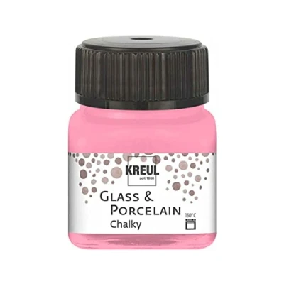 Imagen de KREUL 16635 vidrio y Porcelana Chalky Candy Rose, 20 ml vidrio, suave pintura mate al agua para porcelana, de secado rápido, opaca