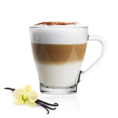 Imagen de Sendez Juego de 6 vasos café con asa 250 ml y cucharas acero inoxidable