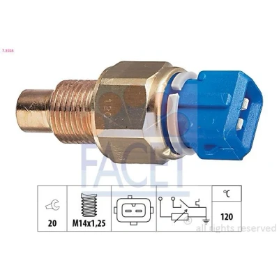 Imagen de FACET 7.3558 Sensor de Temperatura del Refrigerante Made in Italy OE Equivalent Azul CITROËN: Saxo Hatchback, Xsara Hatchback