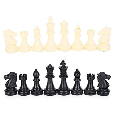 Imagen de ajedrez de Madera, MAGT 32Pcs Piezas Madera Solamente Juego Internacional 64MM