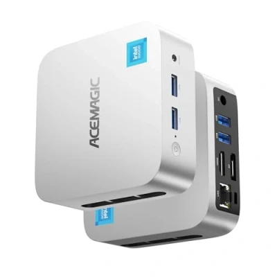 Imagen de ACEMAGICIAN Mini PC, Ιntel Alder Lake N100 (hasta 3,4 GHz), 16GB LPDDR5 1024 GB (1TB) SSD Ordenadores de Sobremesa【Doble LAN/Triple HDMI】