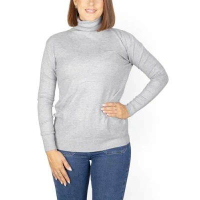 Imagen de Jersey de Punto Fino Cuello Alto para Mujer, Sueter Casual Manga Larga Invierno, Otoño, Talla L