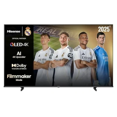 Imagen de TV QLED 43&quot; Hisense 43E7Q, UHD 4K, Quad Core/MT9603, IA 4K Upscaler, Modo Juego Plus, Sensor de luz, Negro